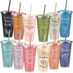 Skylety 12 Pcs Inspirational Gifts for Women, Get Well Soon Gift for Women Mental Health, Daily Affirmations Plastic Cups with Positive Saying, Self Care, Encouragement for Female Mothers Day Gifts - Image 2