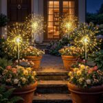 Solar Firework Lights Outdoor 4 Pack, 120LED Solar Starburst Garden Lights with 8 Modes, Waterproof Decorative Sparkle Light for Backyard, Garden, Patio & Lawn Landscape - Gifts for Women Mom - Image 2