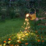 Solar Lights Outdoor Decorative, Metal Watering Can Lights Waterproof, Small Hanging Garden Decor Yard Outside Patio Lawn, Gifts for Mom Grandma Women Birthday(Warm White) - Image 2