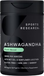 Sports Research® Ashwagandha Softgels with Coconut MCT Oil - Natural Adaptogen Made with Shoden® Ashwa for Relaxation, Calm & Sleep Support - Gluten Free & Vegan Friendly - 60 Count - Image 2