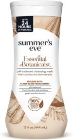 Summer’s Eve Essential Botanicals Daily Feminine Wash, Coconut Aloe, Gentle pH-Balanced Body Wash for Women, Feminine Care to Remove Vaginal Odor, Gynecologist Tested, 15 fl oz - Image 2