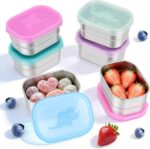 Tanjiae 6-Pack 8oz Small (1 CUP) Stainless Steel Snack Containers - 230mL Leakproof Food Containers with LFGB Certified Lids, Stackable Metal Snack Box for Home, Work, Travel - Image 2