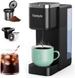 Tastyle Single Serve Coffee Maker, Iced and Hot Coffee Machine for K Cup & Grounds, Compact Design, 40oz Removable Water Reservoir, 6 to 24 Oz Brew Sizes, Fits 7.3" Travel Mug, Black - Image 2