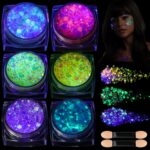 Teenitor 6 Colors Glow in The Dark Glitter Gel, Face Glitter Gel, Body Glitter Hair Glitter for Carnival Makeup UV Black Light Party Cheer Raves Festivals - Image 2