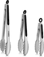 Tongs For Cooking - Heat Resistant 600 Degrees Stainless Steel Kitchen Tong,Heavy Duty Metal Locking Tongs - Perfect for Food,Salad and BBQ set of 3 (7",9" and 12") Dishwasher - Image 2