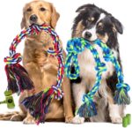 Tough Dog Rope Toys for Aggressive Chewers, Tough Tug of War Dog Toys for Large, Medium & Small Dogs – 5 Pack Including 2 Ropes & 3 Supplies - Image 2