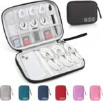 Travel Cable Organizer Bag, Electronics Organizer Tech Pouch with Double Layers for Cords, Chargers, Phone, Earphones, USBs, SD Cards - Travel Essentials Portable Waterproof Tech Pouch - Image 2