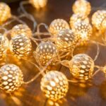 USB & Battery Operated Fairy Moroccan String Lights for Home Bedroom Decor, 9.8ft 20 LED Decorative Metal Gold Globe Lanterns 8 Modes Diwali Decoration for Christmas Birthday Boho Party (Warm White) - Image 2