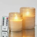 VENTA Beyond The Flame Mesmerizing Dotted Glass Candles | Set of 2 Ivory LED Pillars | Create a Magical, Worry-Free Glow with Remote & Timer | Perfect for Home, Holiday & Wedding Ambiance - Image 2