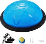 VEVOR Half Exercise Ball Trainer, 23/26 inch Balance Ball Trainer, 1500lbs Capacity Stability Ball, Yoga Ball with Resistance Bands & Foot Pump, Strength Fitness Ball for Home Gym Full Body Workout - Image 2