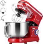 VIVOHOME Stand Mixer, 660W 10 Speed 6 Quart Tilt-Head Kitchen Electric Food Mixer with Beater, Dough Hook, Wire Whip and Egg Separator, Red - Image 2