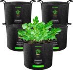 VIVOSUN 5-Pack 5 Gallon Grow Bags Heavy Duty 300G Thickened Nonwoven Plant Fabric Pots with Handles - Image 2