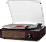 Vinyl Record Player Turntable with Built-in Bluetooth Receiver & 2 Stereo Speakers, 3 Speed 3 Size Portable Retro Record Player for Entertainment and Home Decoration - Image 2