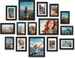 Vittanly 15 Pack Picture Frames Collage Wall Decor for Mounting or Tabletop Display, Gallery Frame Set for Family, Multi Sizes Including 3pcs 8x10, 6pcs 5x7, 6pcs 4x6, Black - Image 2