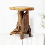 WELLAND Natural Tree Stump Stool, 19'' Tall Side Table, Live Edge Stool, Natural Edge End Table, Accent Table, Plant Stand for Living Room, Bedroom, - Image 2