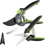 WORKPRO Garden Pruning Shears 2 Pack, 8" Bypass Pruning Shears and 6.25" Straight Garden Scissors, Premium Plant Shears, Garden Clippers Hand Tools for Cutting Flowers, Trimming Plants, Picking Fruits - Image 2