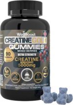 WellBoost Creatine Gold – 5000mg Creatine Monohydrate, Vegan, Sugar-Free Gummies for Lean Muscle Growth, Endurance, Recovery & Energy (1 Month Supply) with Mixed Berry Flavour. - Image 2