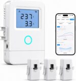 WiFi Home Energy Monitor with 3 80A Circuit Level Sensors, Real-Time Electricity Usage Monitor, Tuya App, Voltage Current Power Tracking, High Temperature Alert, Remote Control for Home Appliances - Image 2