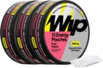 Wip Energy Pouches, Sugar Free Blend with 200 MG Natural Caffeine, B Vitamins, Minerals & L Theanine for Energy Support, Pre Workout for Active Lifestyles, Fruit Punch, 3 Cans, 15 Pouches per can - Image 2