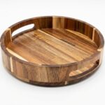 Wooden Lazy Susan for Table Top 12 Inch - Acacia Wood Lazy Susan Turntable Organizer for Kitchen Countertop Dining Table Cabinet - Rotating Tray Centerpiece for Spices Condiments - Large Lazy Susans - Image 2