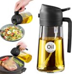 YARRAMATE 16oz/470ml Glass Olive Oil Sprayer for Cooking with Stickers, 2 in 1 Oil Dispenser for Kitchen Gadgets, Food Grade Premium Spray Bottle with Portion Control for Salad, Frying, BBQ (Black) - Image 2