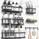 YASONIC Shower Caddy Adhesive, 100% Rustproof Shower Organizer with Soap Holder, 6 Pack Large Capacity shower Shelves for Inside Shower, No Drilling Bathroom Organizers and Storage for Home Decor - Image 2