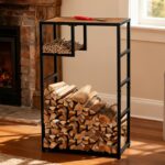 Yohsnor Indoor Firewood Rack - 23 x 39 Inches Durable Firewood Holder for Indoor and Outdoor Use - Elegant Fireplace Storage Solution & Stylish Home Decor - Image 2