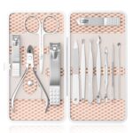 ZIZZON Professional Nail Care kit Manicure Grooming Set with Travel Case(Rose Gold) - Image 2