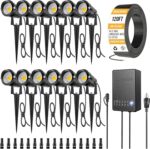 ZUCKEO All-in-One Low Voltage Landscape Lighting Kit, 5W LED Landscape Lights with Transformer, 120FT Wire and Connectors, Waterproof Outdoor Spotlight for Yard Garden House, 3000K 12V-24V, 12Pack - Image 2