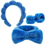 Ztomine Headbands for Women - Spa Headband and Wristband Set - Headband for Washing Face,Facial Mask,Makeup and Skin Care,Gifts for Women and Teen Girl Gifts Trendy Stuff - Image 2