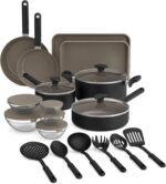 bella 21 Piece Kitchen Set with EverGood™ Ceramic Nonstick Coating​, Dishwasher & Oven Safe, All Stovetops Compatible, Tempered Glass Lids & Cool Touch Handles, Black - Image 2