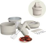 bella 3.5 Qt Hand & Stand Mixer, 2 in 1 Electric Mixer with Bowl, Dough Hook, Whisk & Egg Beater, Multifunctional Handheld Mixer for Baking, 200 Watt, Oatmilk - Image 2