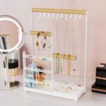 coobest Jewelry Holder Organizer Stand, Jewelry Display Rack with 36 Holes Earring Holder, 10 Hooks Necklace Organizer, Velvet Ring Holder Dish, Birthday Gifts Ideas for Mom Women Room Decor - Image 2