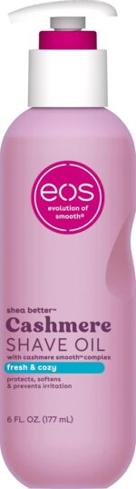 eos Cashmere Shave Oil – Fresh & Cozy, Moisturizing Shave Oil with Shea Butter & Glycerin, Helps Prevents Irritation & Razor Burn, Vegan, 6 fl oz - Image 2