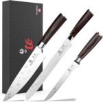 imarku 3 Piece Knife Set, Professional Japanese High Carbon Stainless Steel Chef Knife, Ultra Sharp Kitchen Knives Set with Ergonomic Pakkawood Handle, Ideal Gift for Mom - Image 2